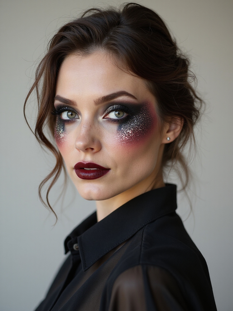 inky glittered smoky wing