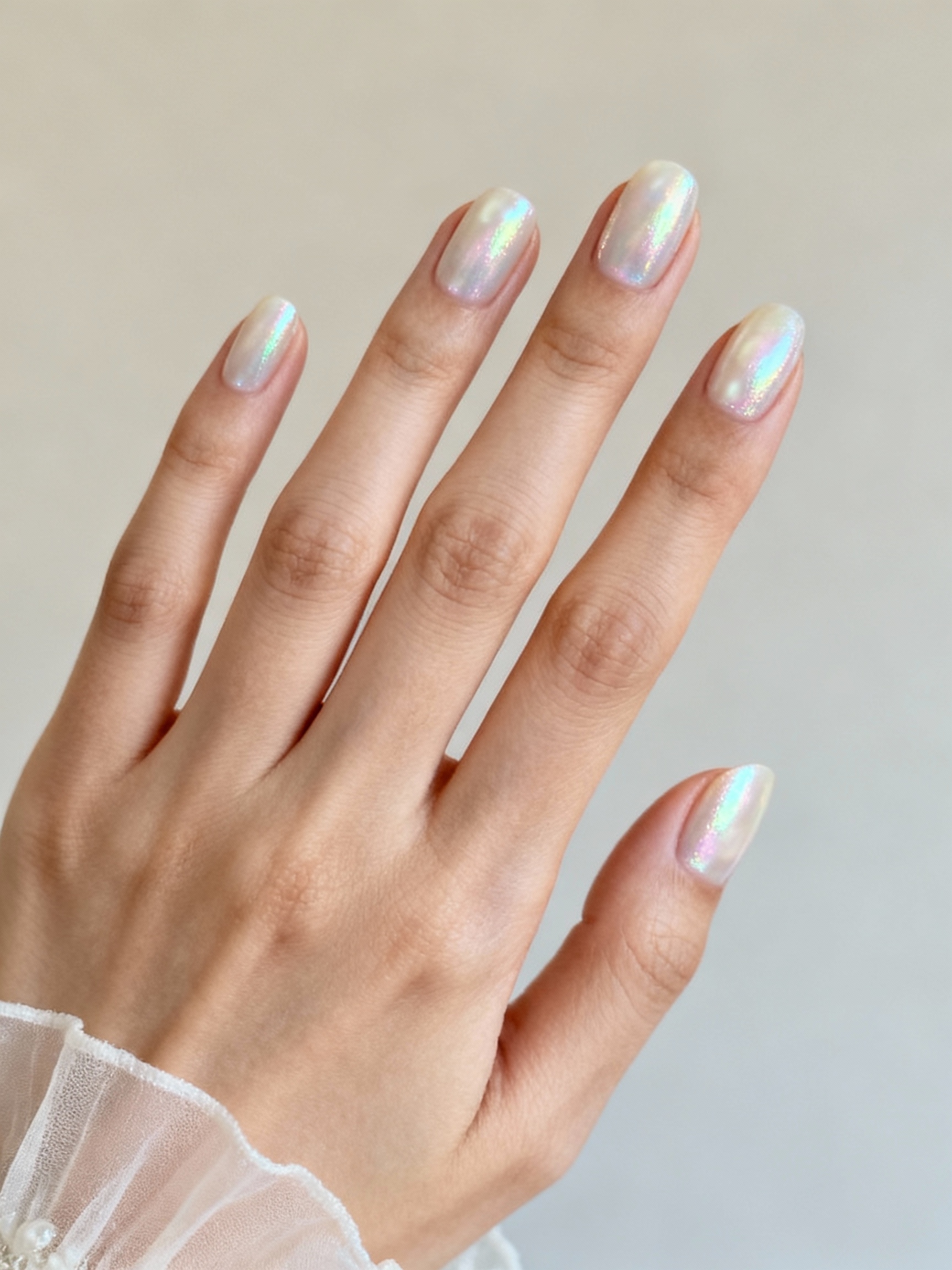 iridescent milky pearl shimmer