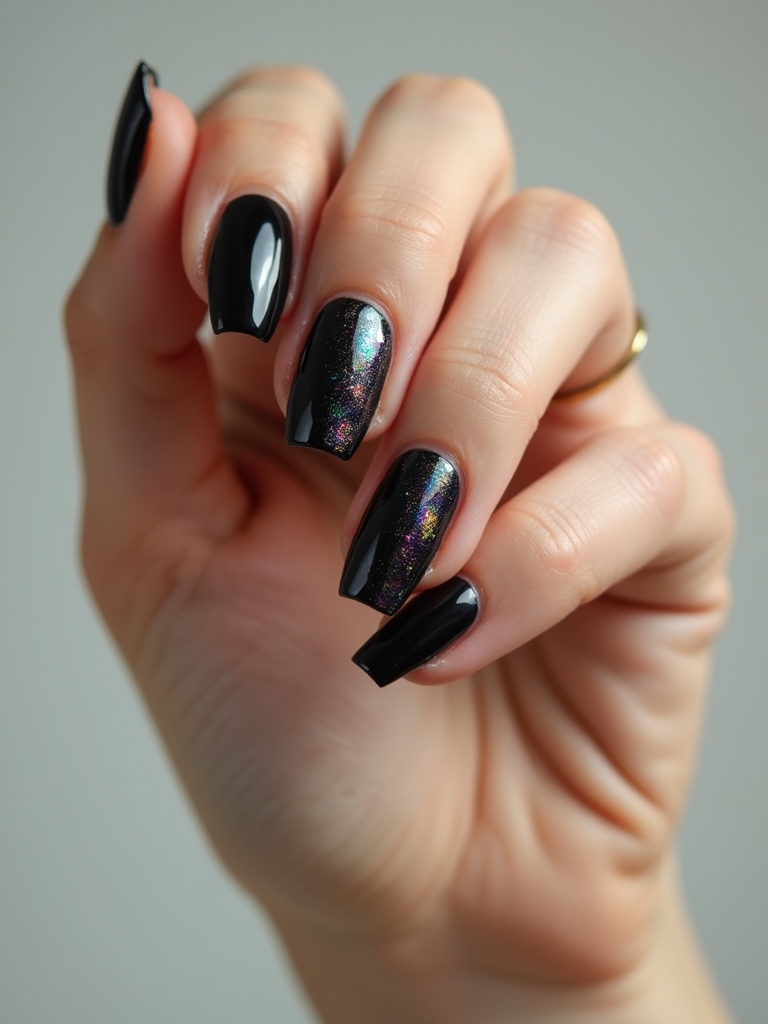 iridescent shards on black