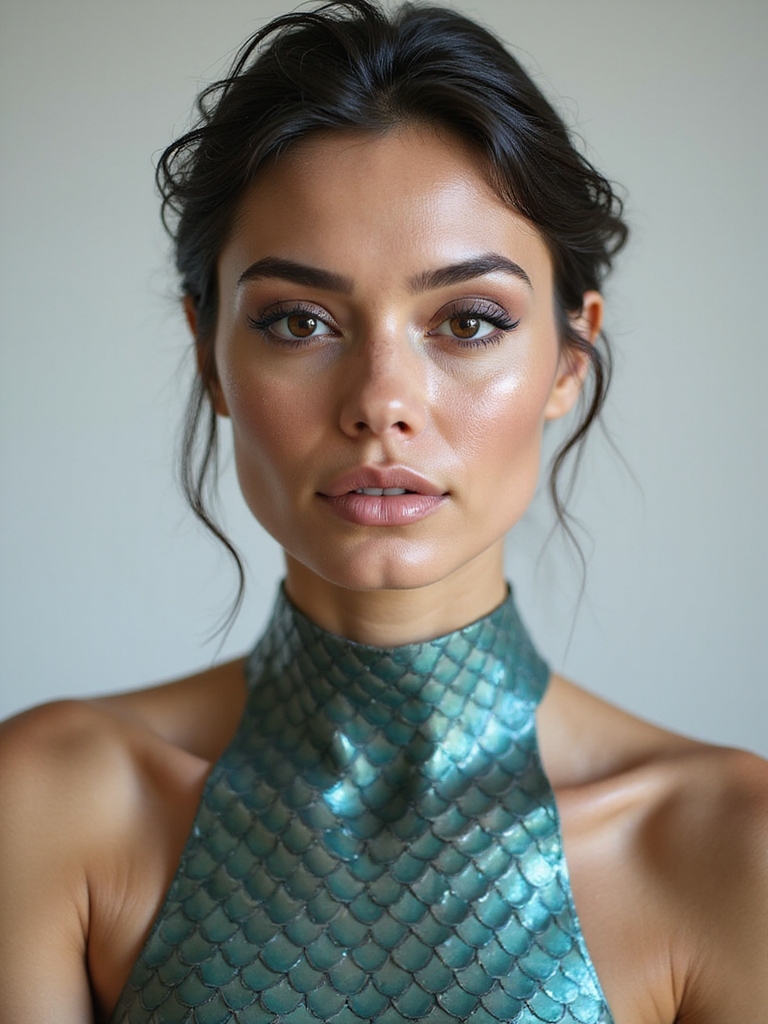 iridescent wet glow mermaid makeup