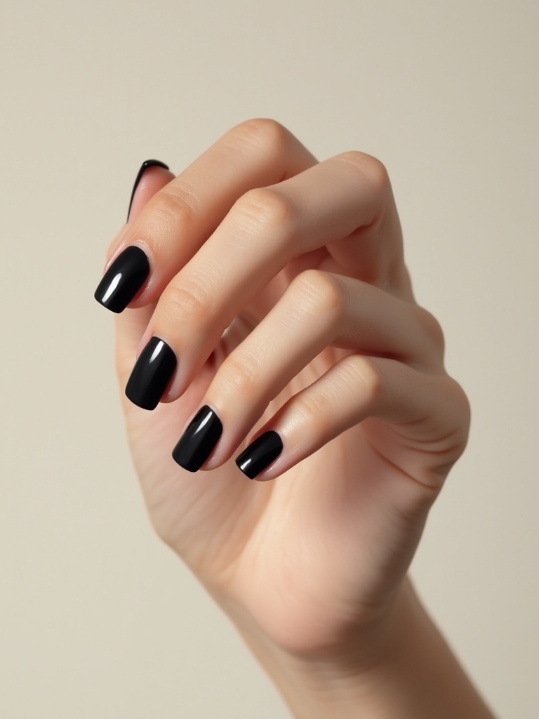 jet black polished minimalist edge