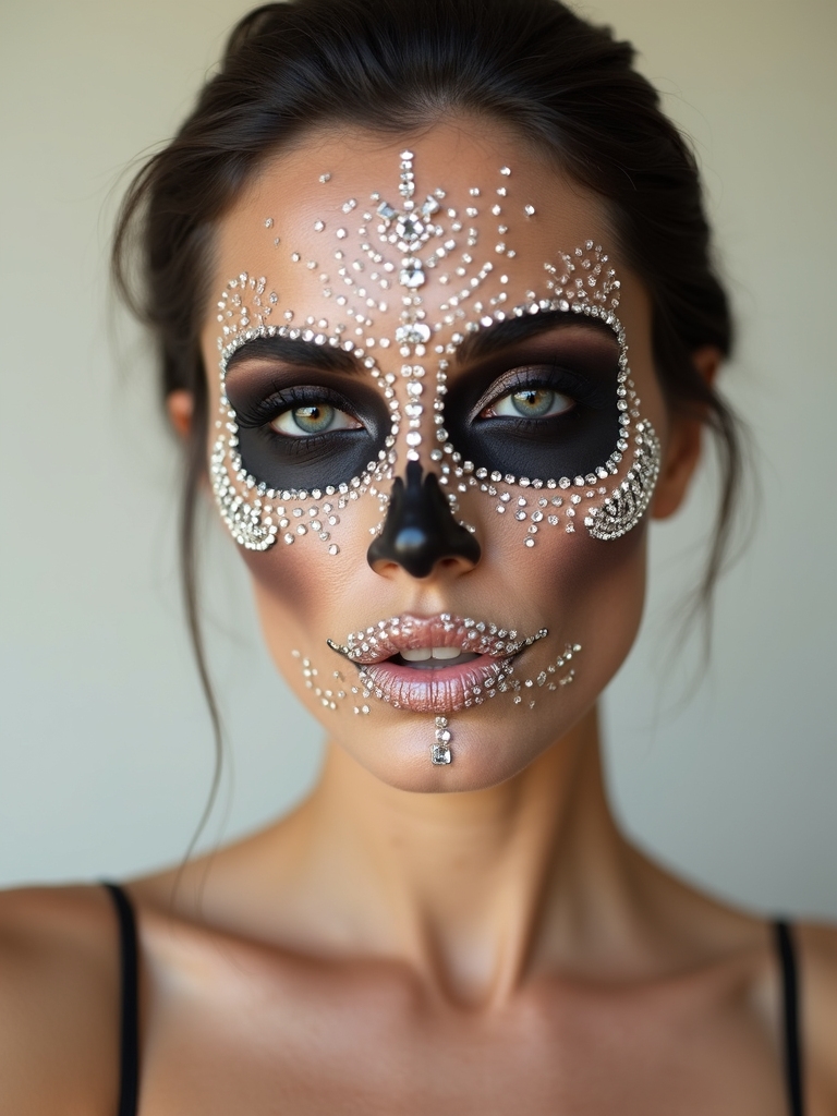 jewel encrusted skull contouring