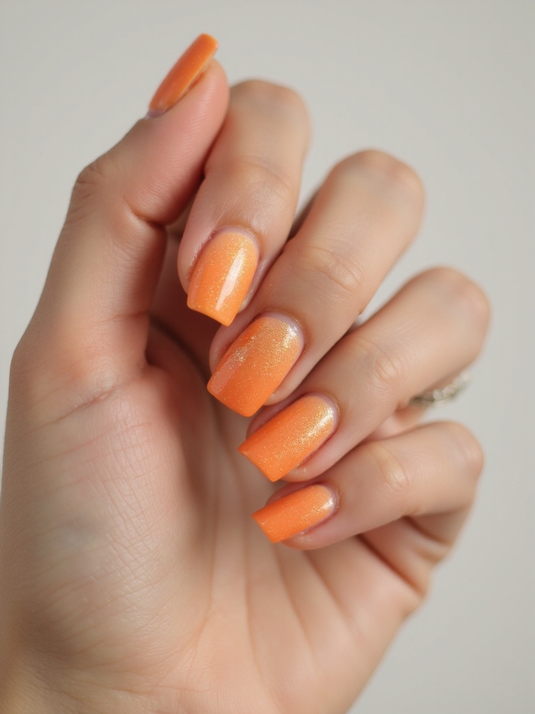 juicy glittered mango ombr