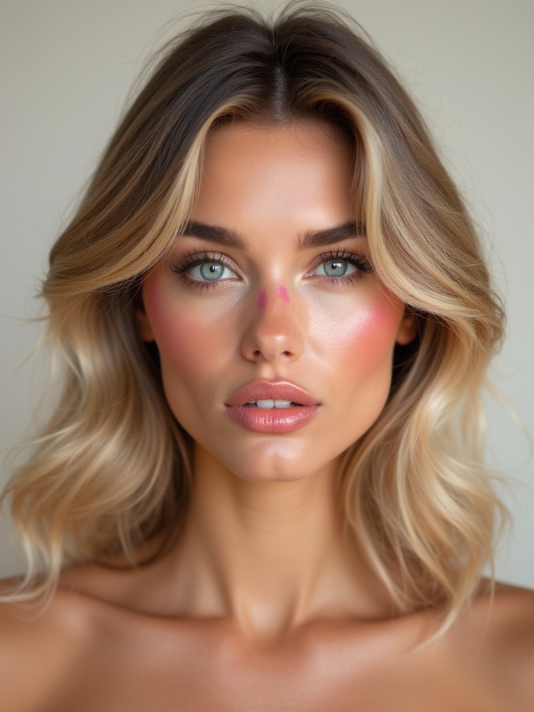 juicy pink and peach cheeks