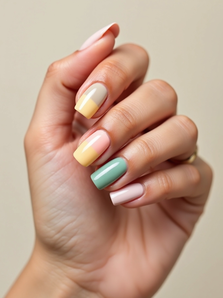 juicy translucent gummy rainbow nails