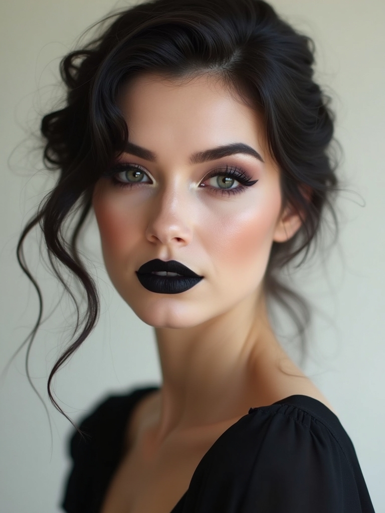kohl smudged eyes blackberry lips
