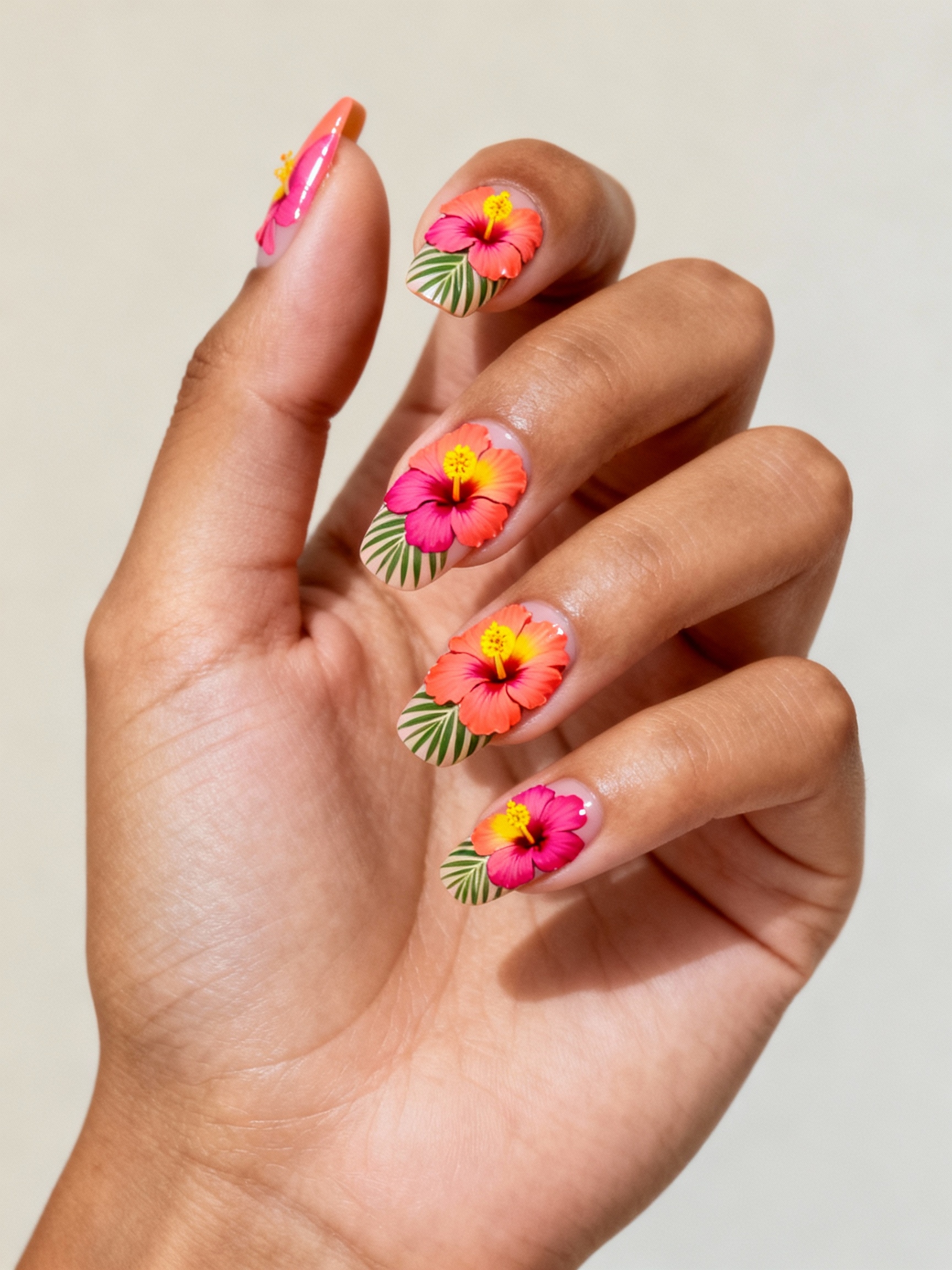 lacquered hibiscus blooms with gold