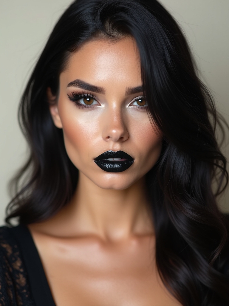 lacquered raven glossed lips