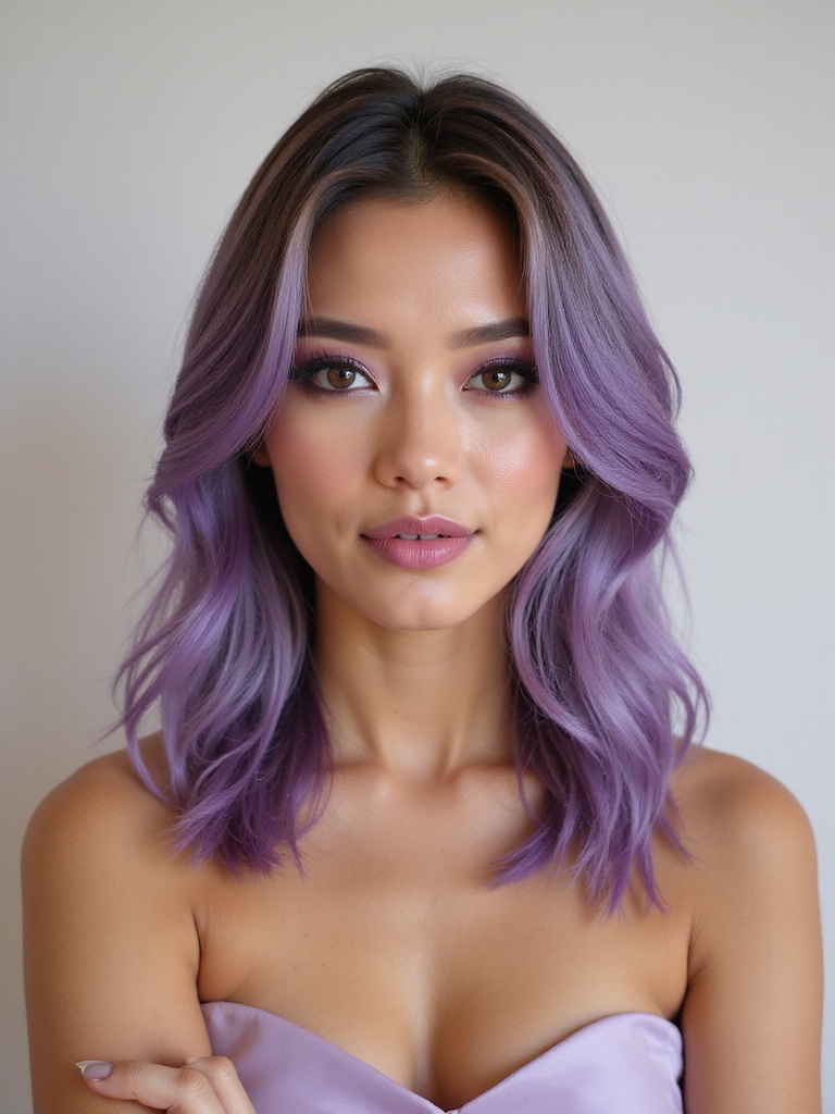 lavender monochrome dewy glam