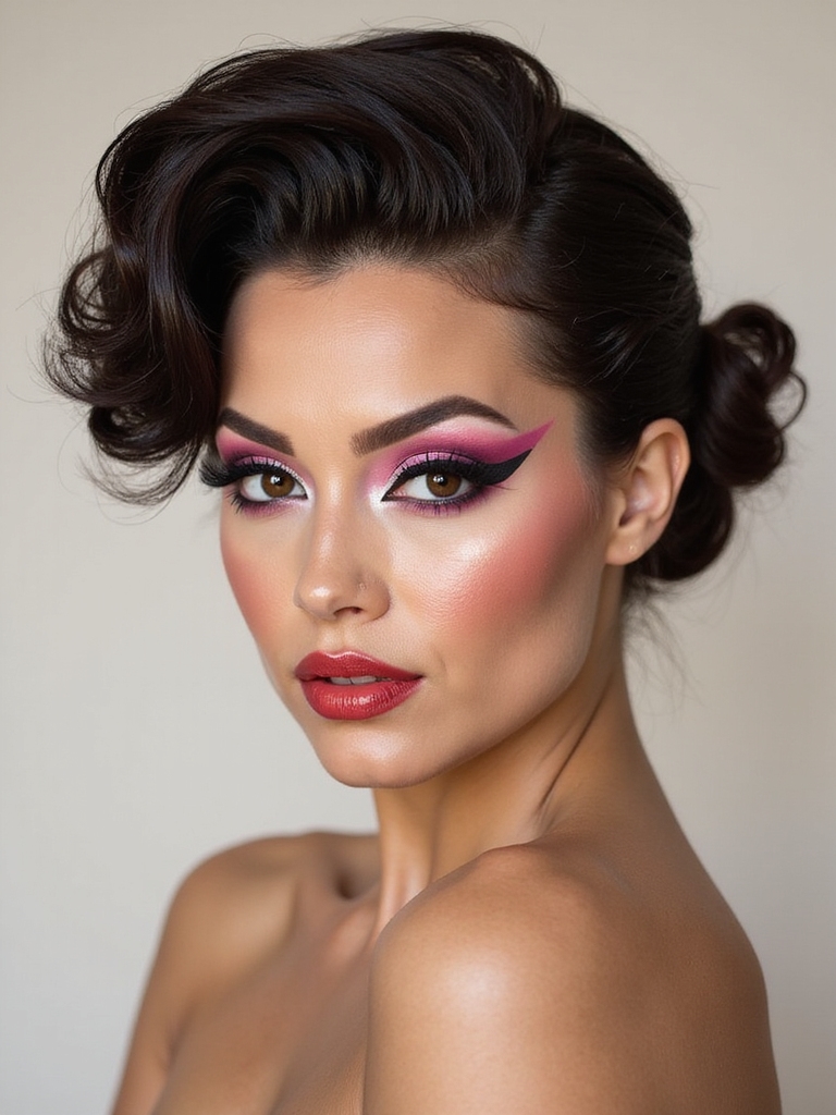 lifted razor sharp winged lashes