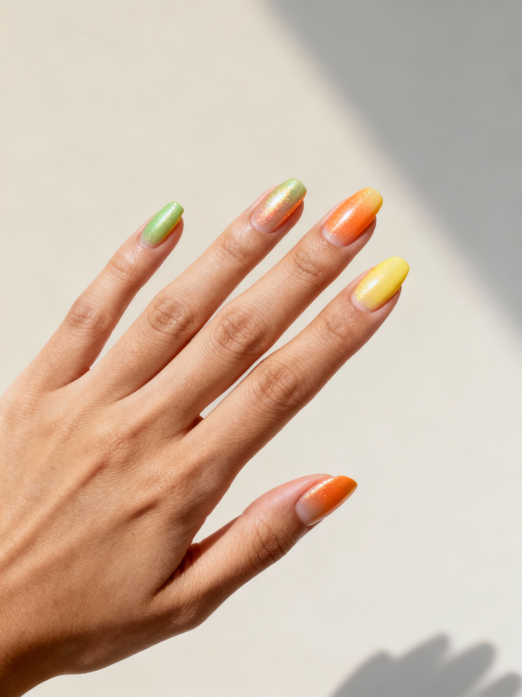 lime chrome ombr glow