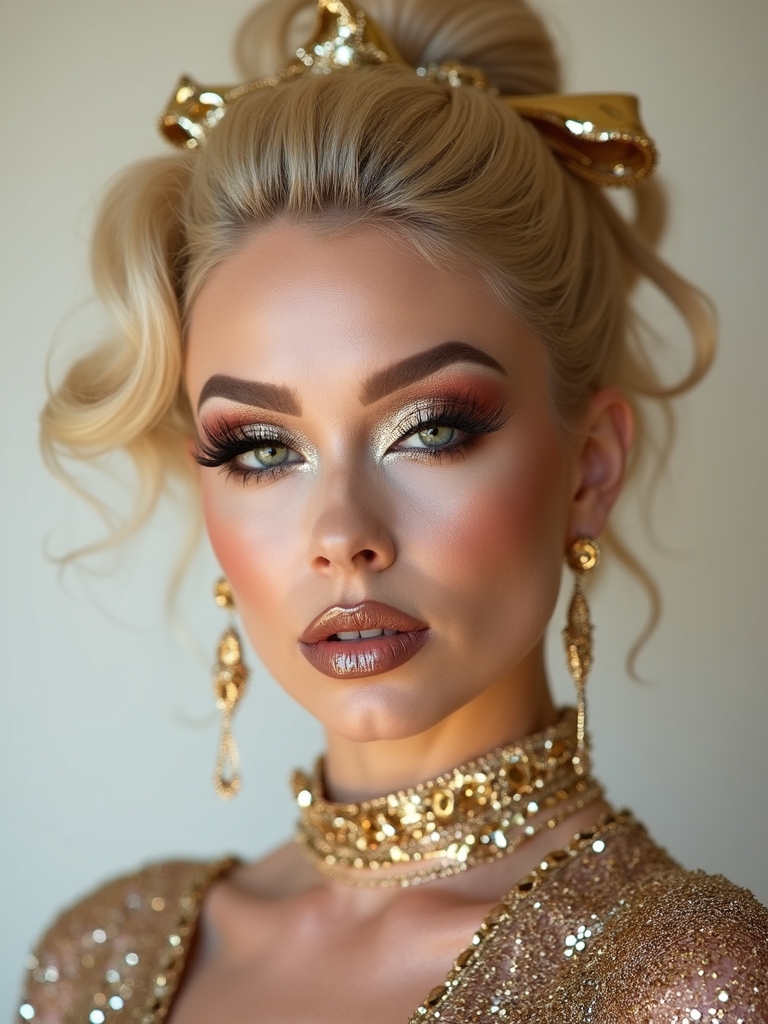 liquid chrome glam makeup