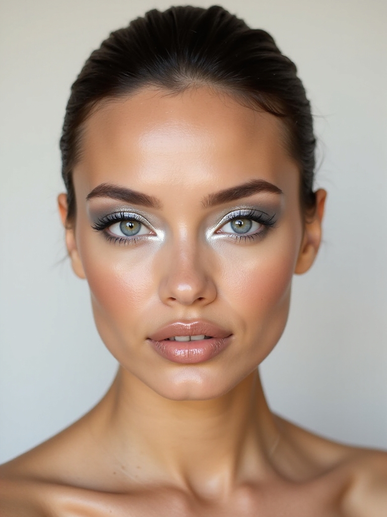 liquid metal glossy eye look