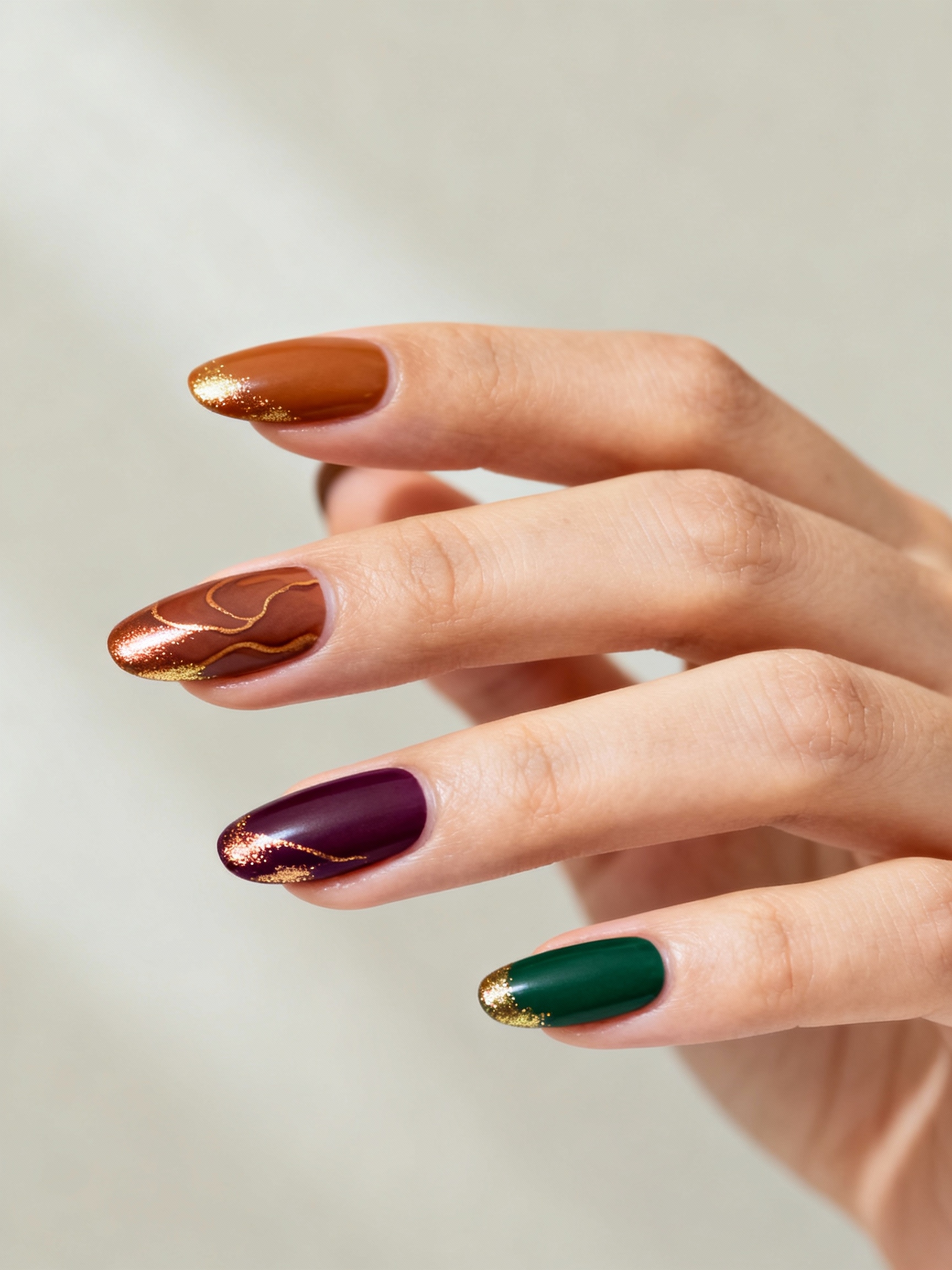 liquid metal luxe fall nails