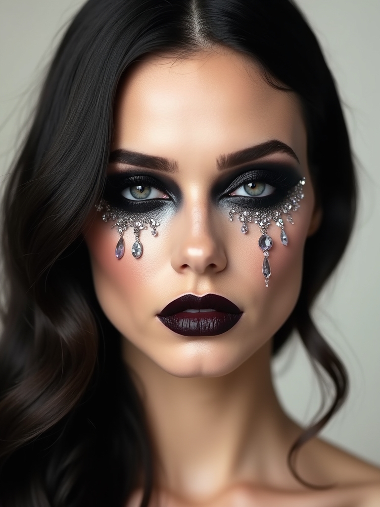 luminous gemstone glossed smoky eyes