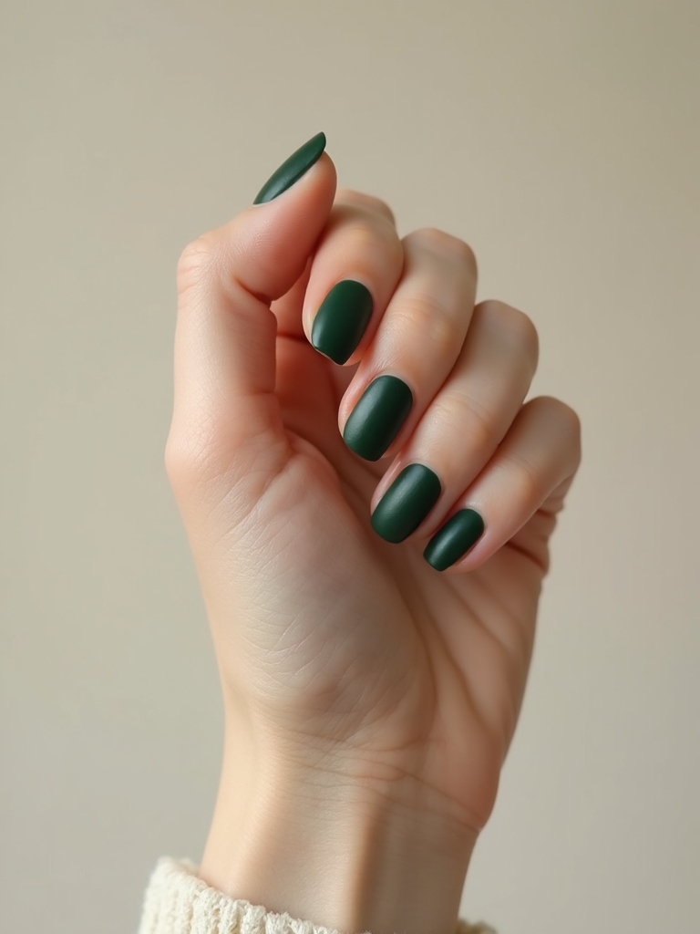 luxe velvet matte forest green