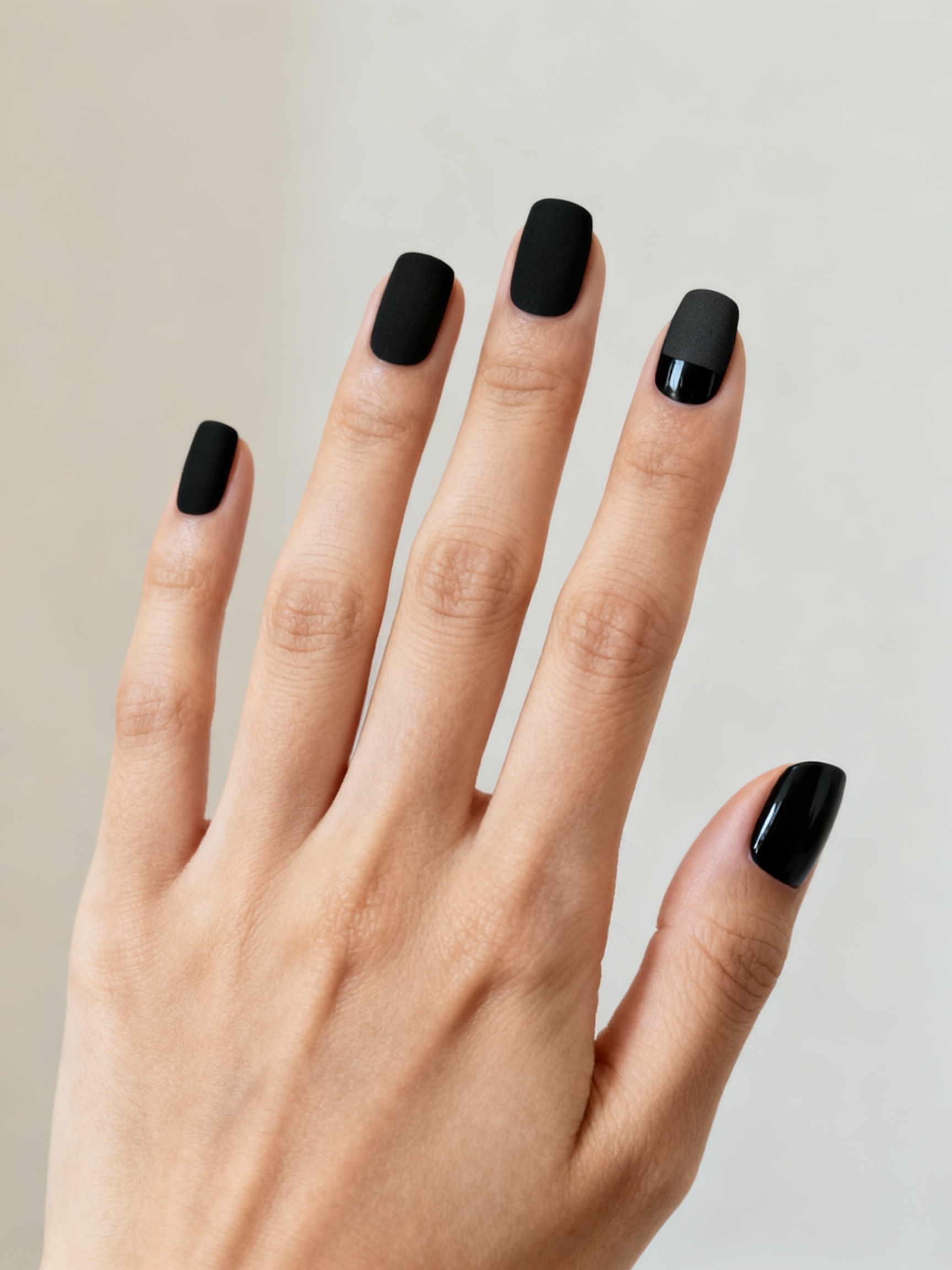 matte and gloss geometric nails