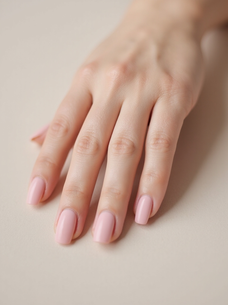 matte baby pink almond nails
