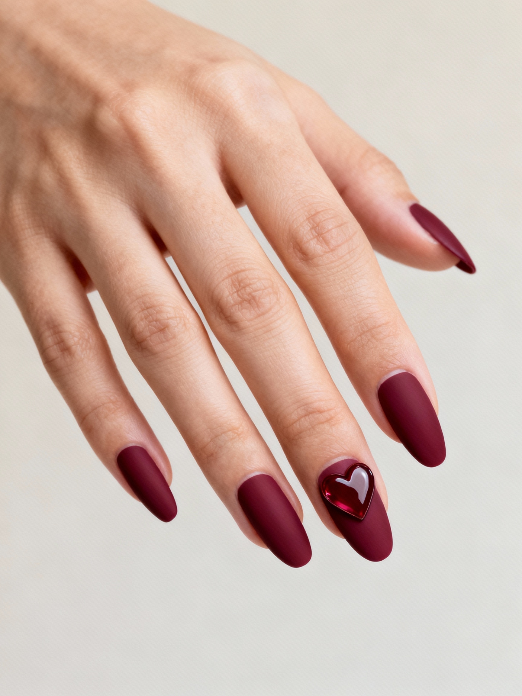 matte berry glossy heart