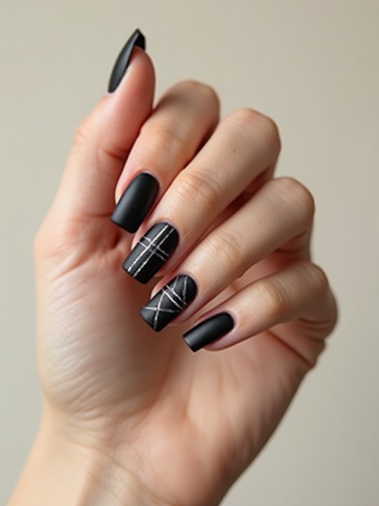 matte black squares glossy stripes
