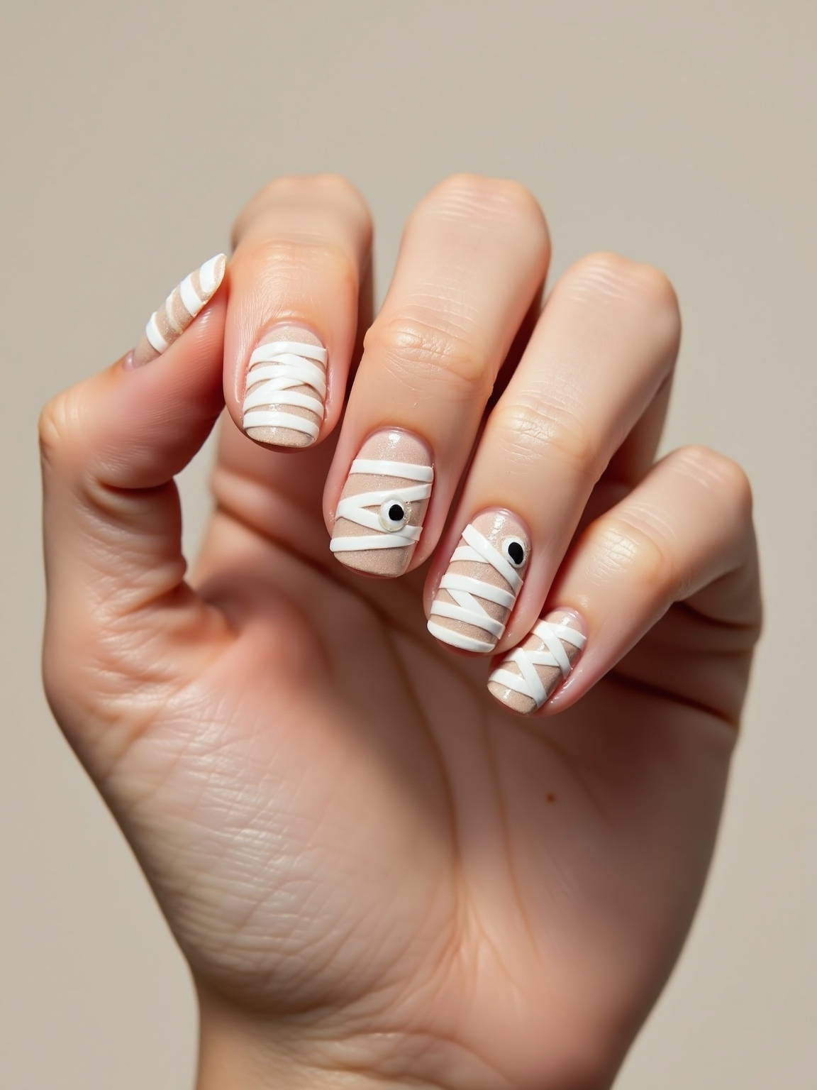 matte bone white mummy stripes