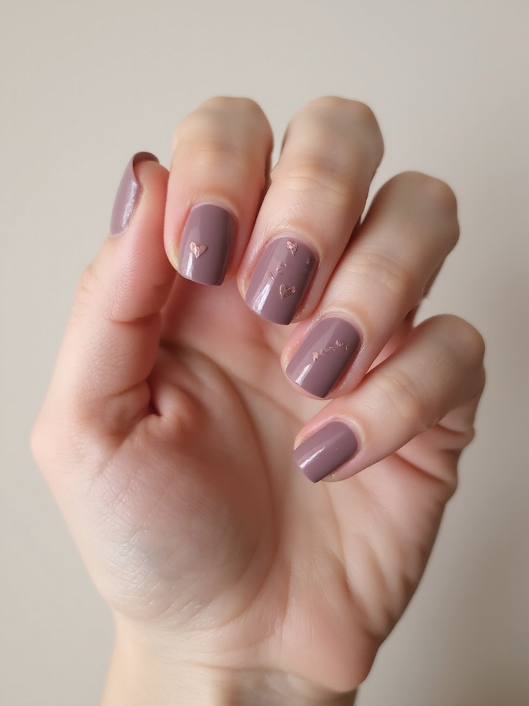 matte mauve glossy heart outline