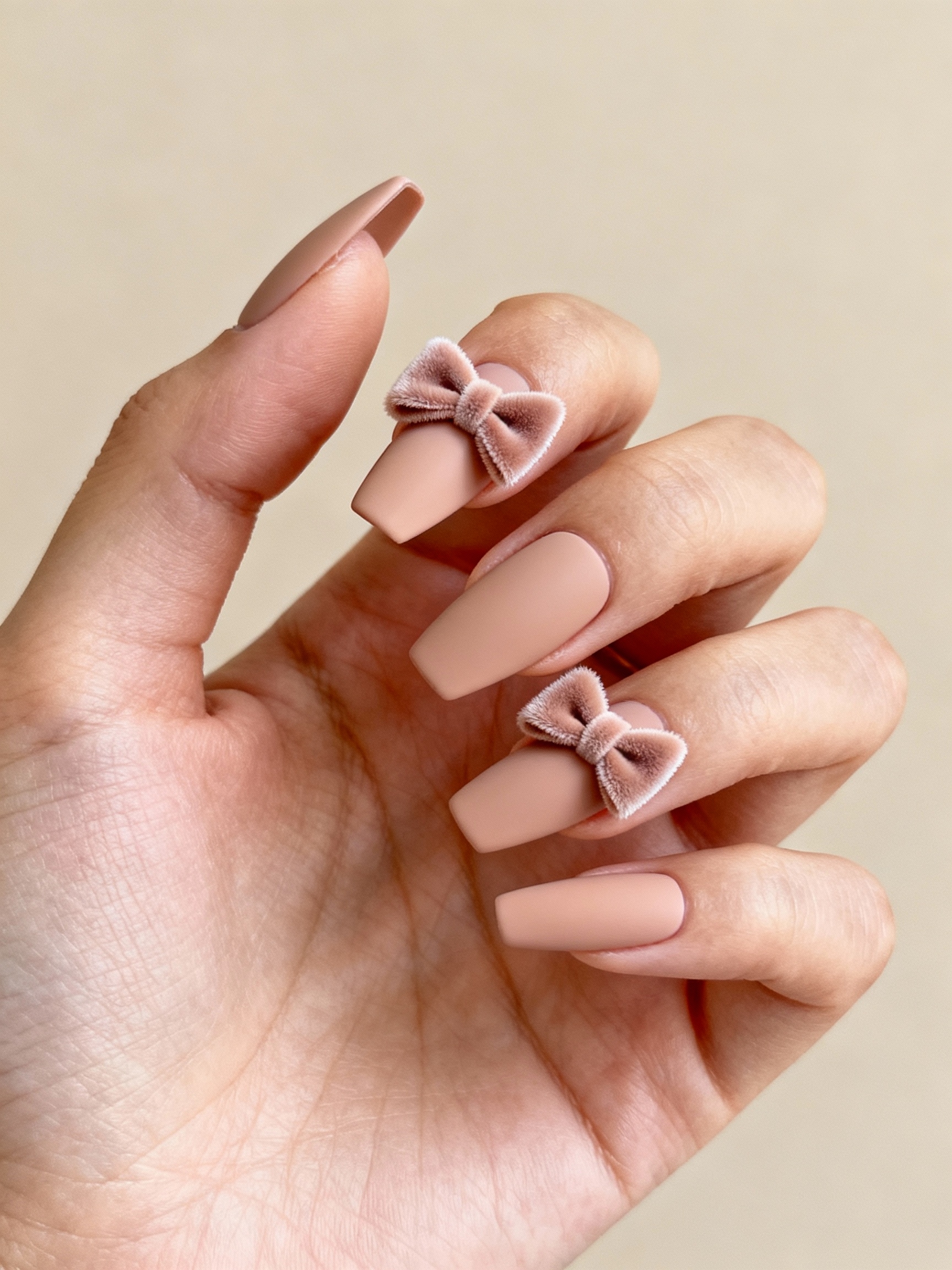 matte nude coffin nails