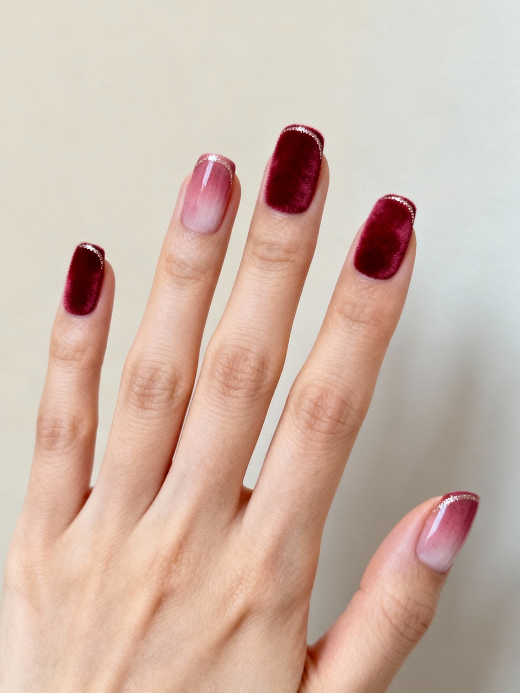 matte velvet rose nails