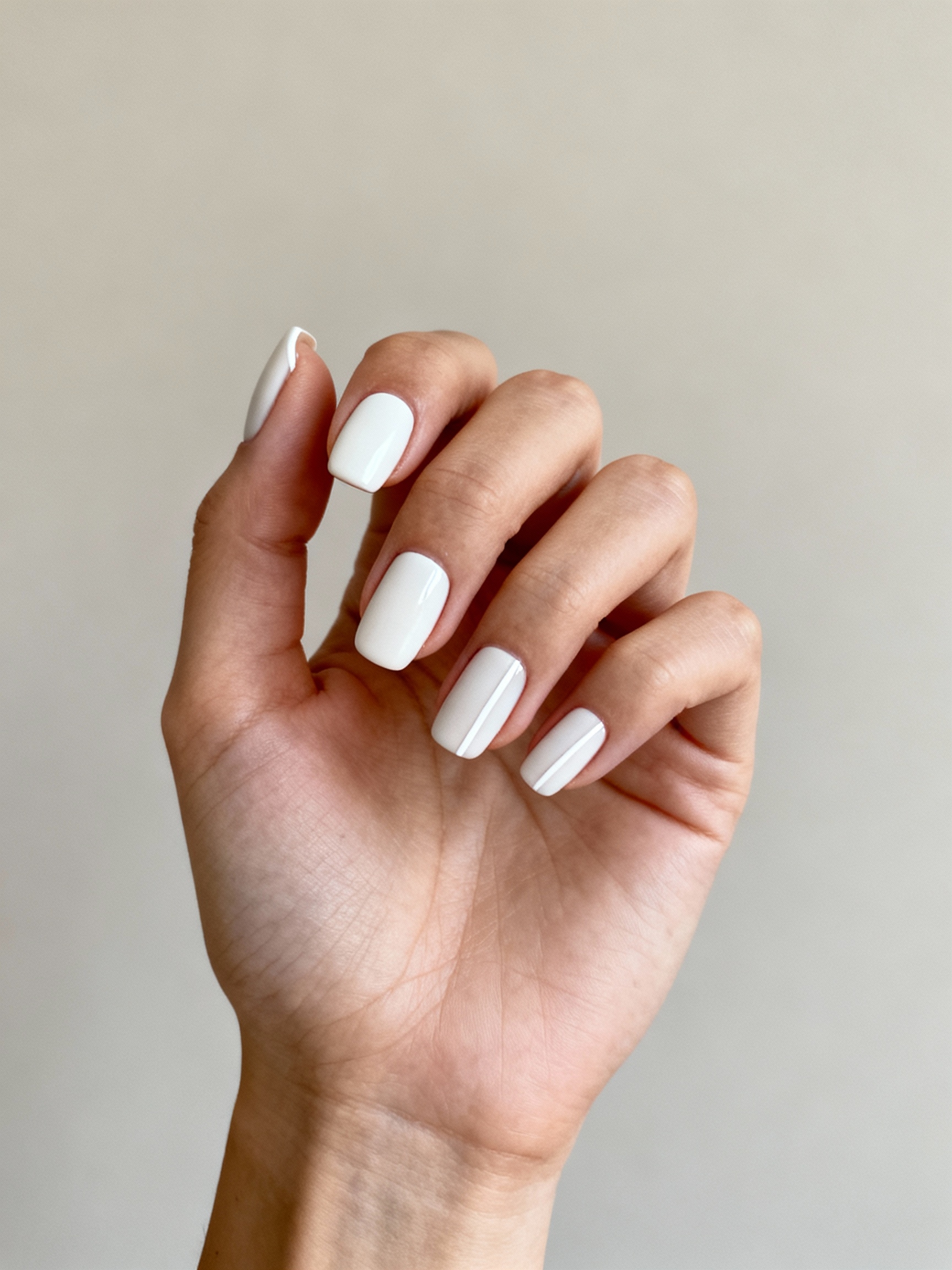 matte white glossy lined elegance