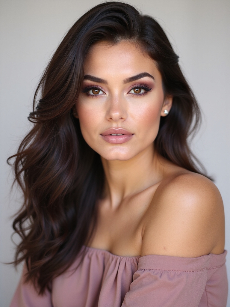 mauve toned flushed berry look