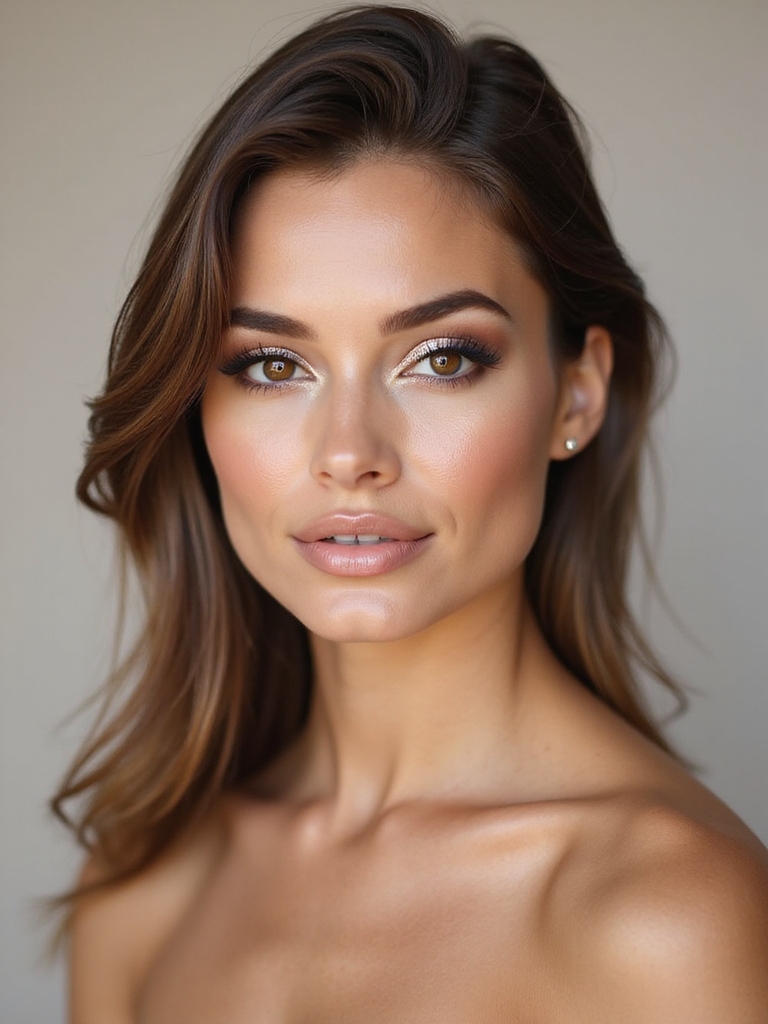 metallic fingertip shimmer on lids