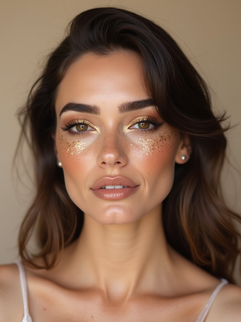metallic freckles foiled highlights