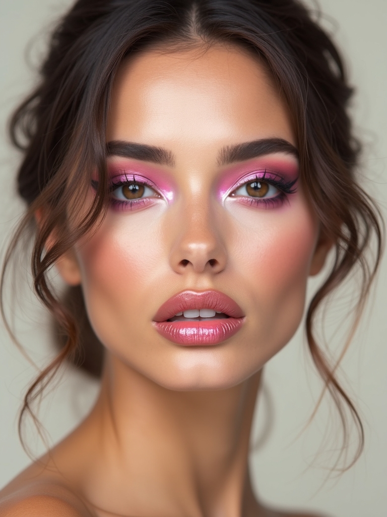 metallic fuchsia neon winged liner