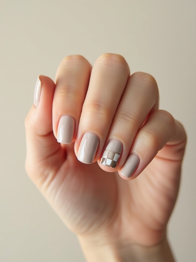 micro checkerboard accents glossy