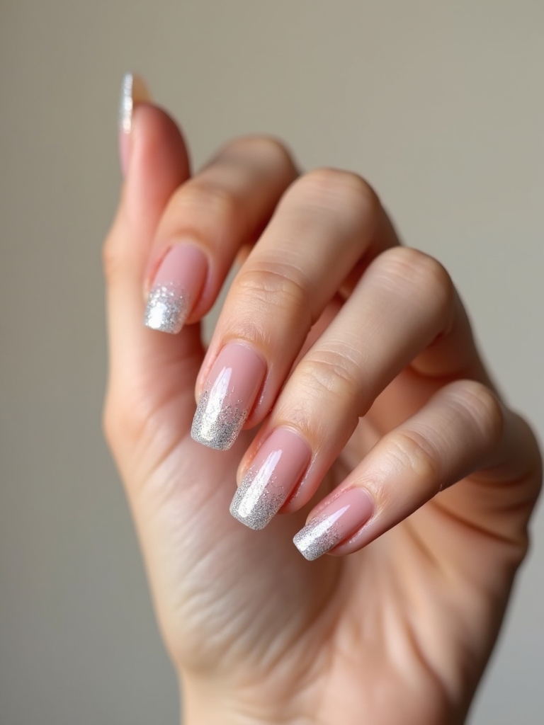 micro glitter dipped ombre