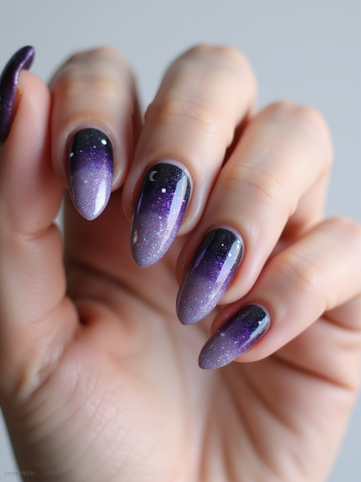 midnight glittered starry gradient