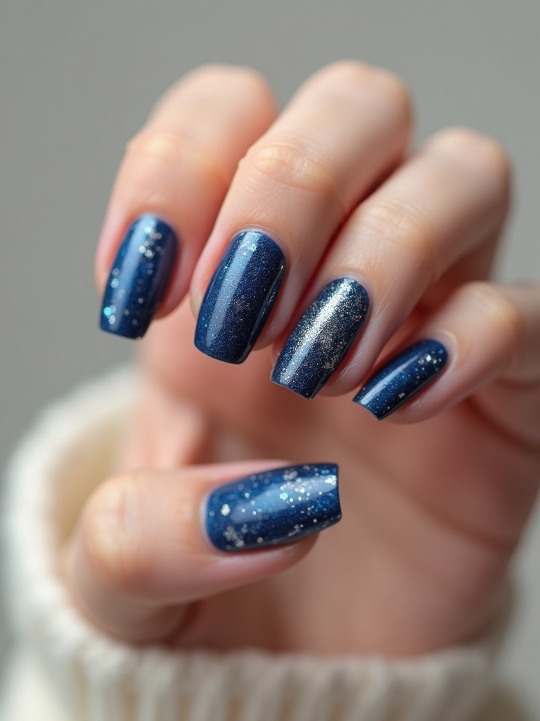midnight navy glitter constellations