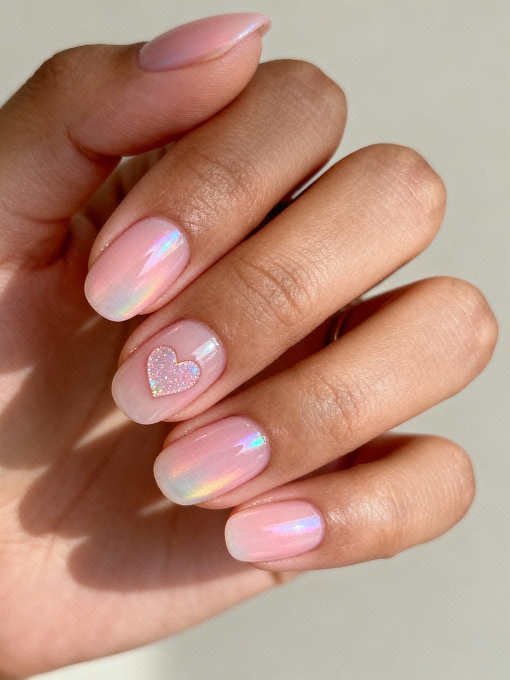 milky blushed halo glossy finish