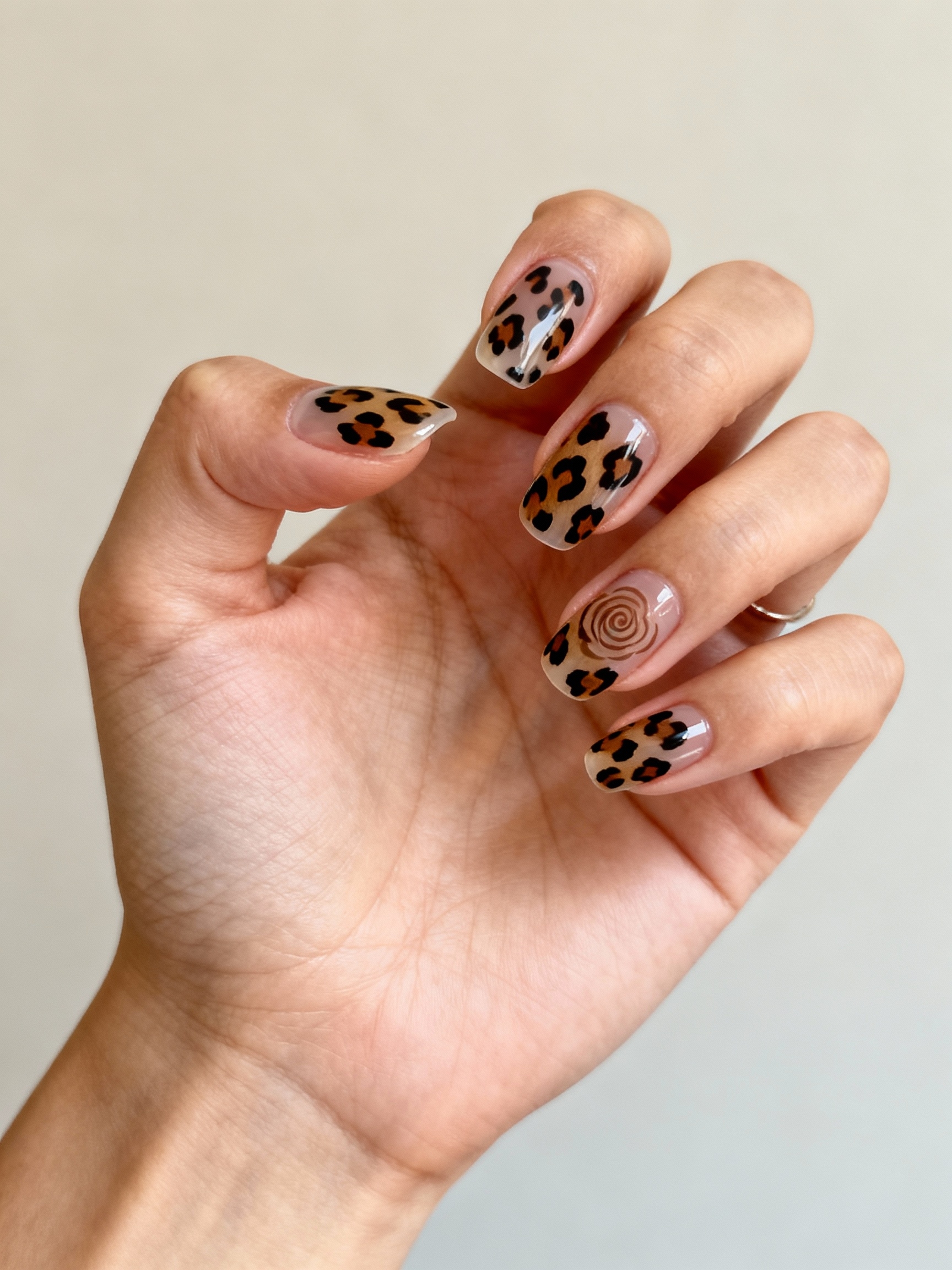 milky negative space wildcat nails