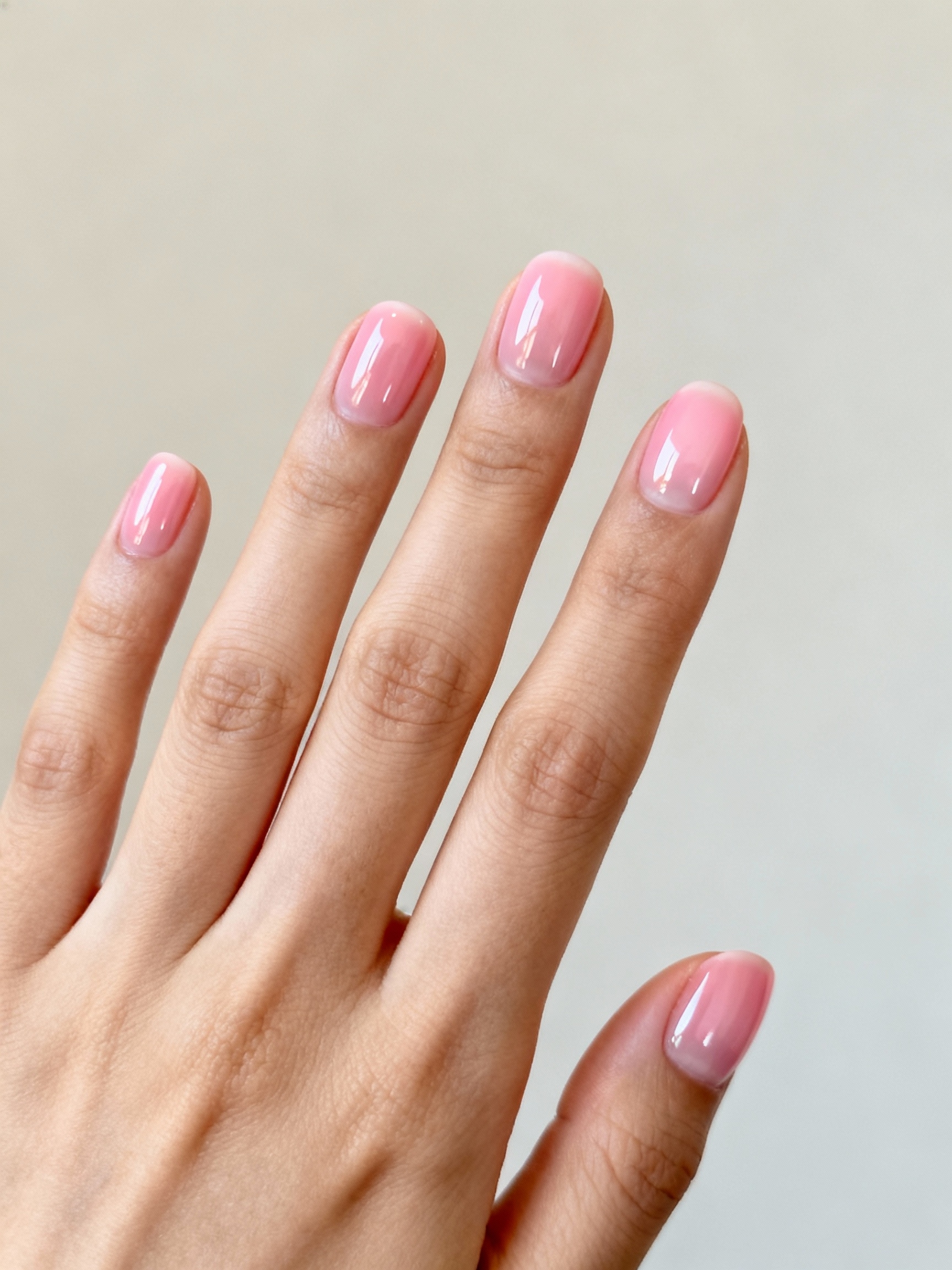 milky pink glossy salon shine