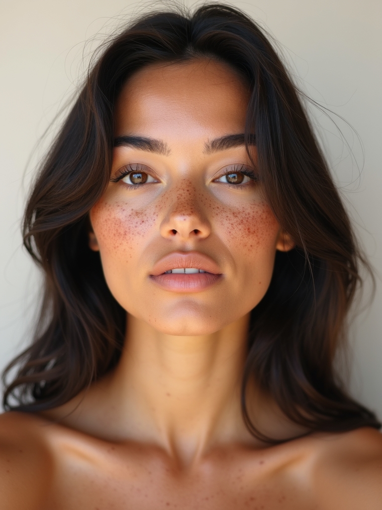 minimal makeup playful faux freckles