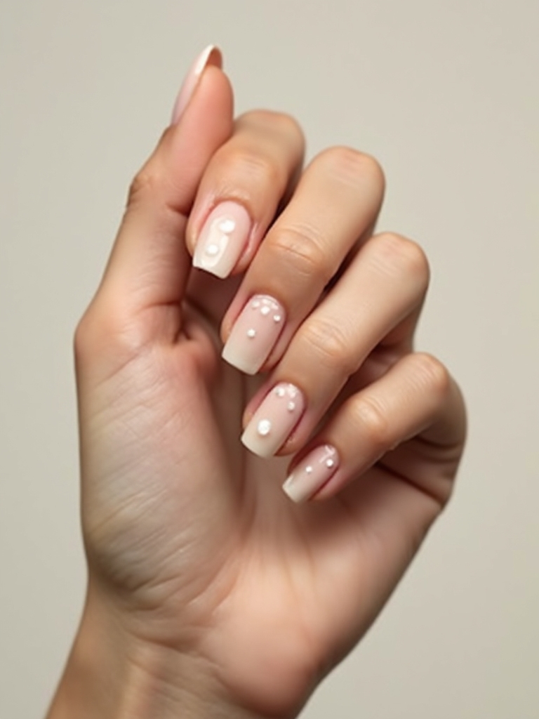 minimal micro pearl nail accents