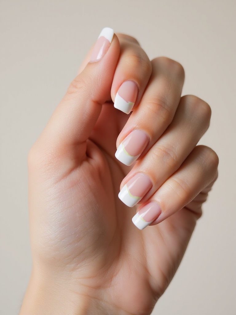minimal neon french tips