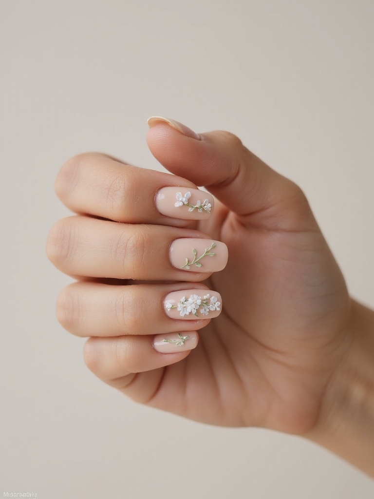 minimal pastel single sprig florals