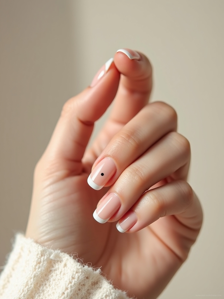 minimalist dotted clear gloss nails