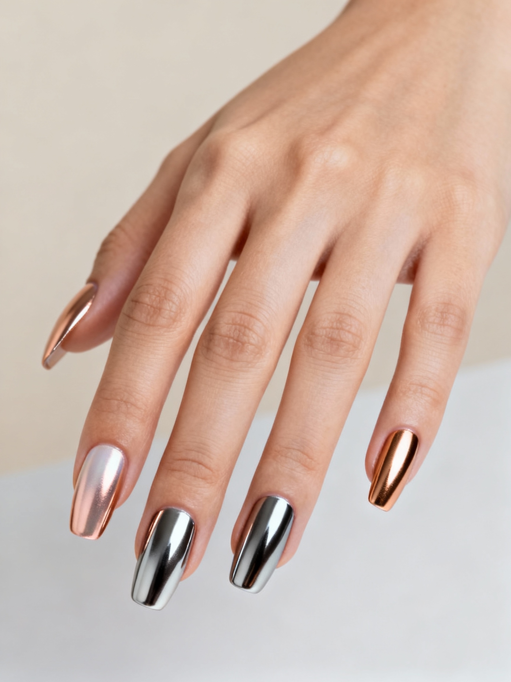 mirror chrome over gel extensions