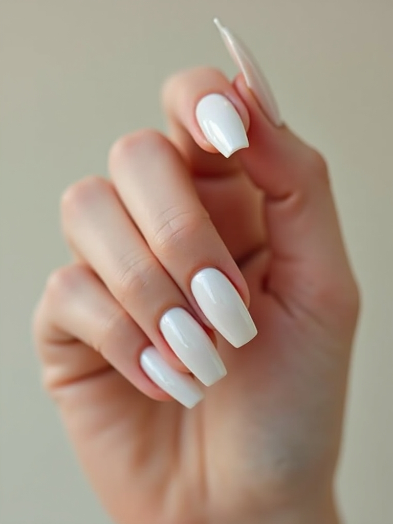 mirror chrome pearl coffin nails
