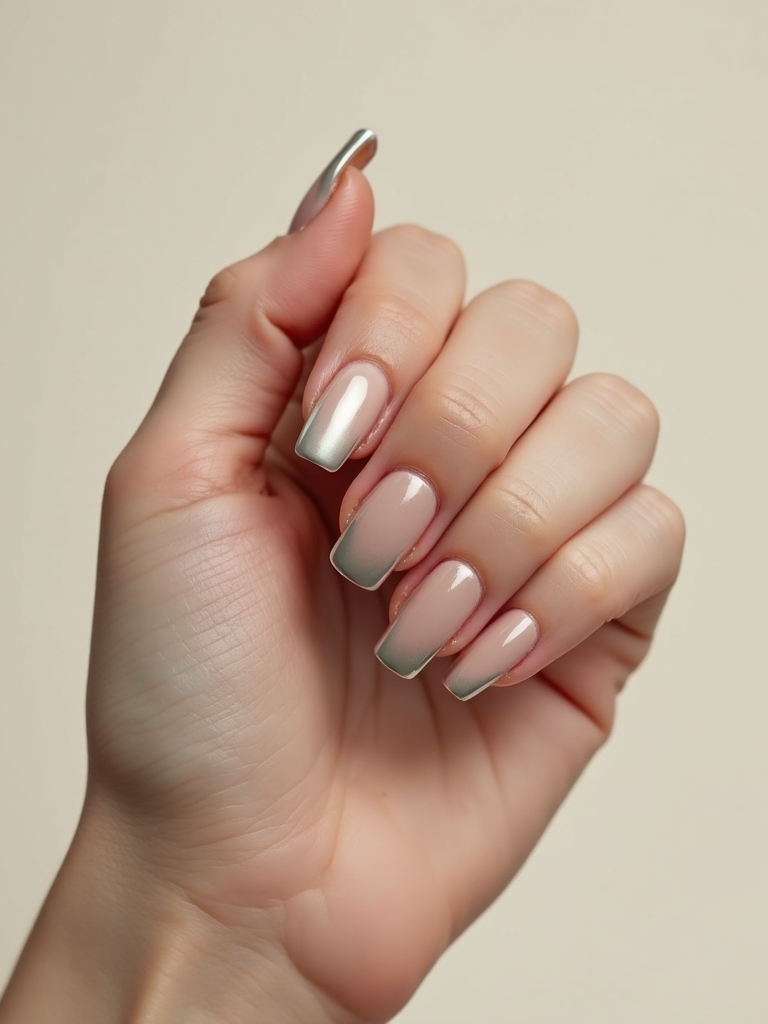 mirror chrome square nail perfection