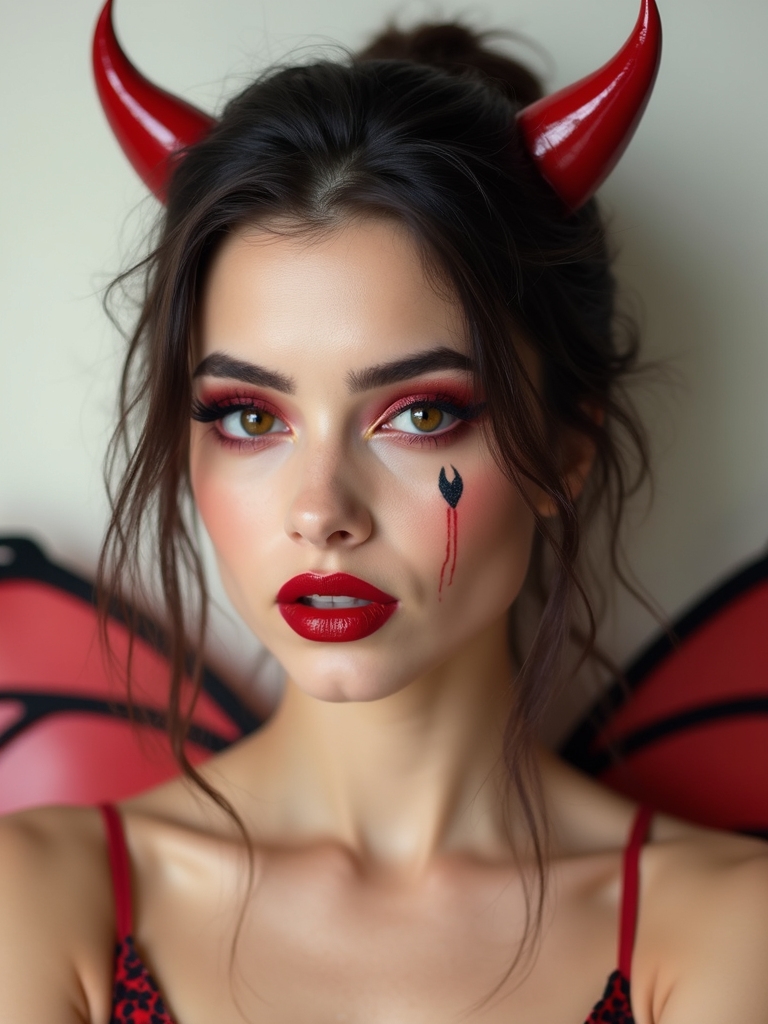 mischievous crimson winged look