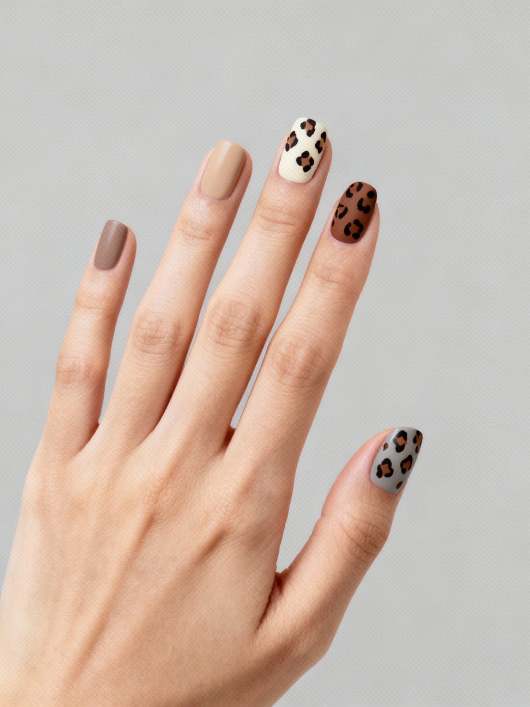 mixed neutral petite leopard